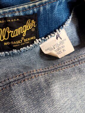True Vintage Wrangler Denim Vest 1980s USA VU301NV Hippie Biker No Fault